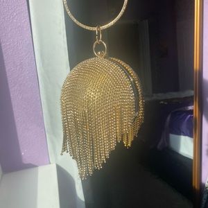 Gold disco ball purse